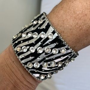 Sold…Rhinestone Zebra Print Bracelet